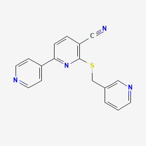 molecular formula C17H12N4S B15002858 6-[(Pyridin-3-ylmethyl)sulfanyl]-2,4'-bipyridine-5-carbonitrile 