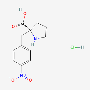 molecular formula C12H15ClN2O4 B1500301 (R)-2-(4-Nitrobenzyl)pyrrolidine-2-carboxylic acid hydrochloride CAS No. 1217739-51-9