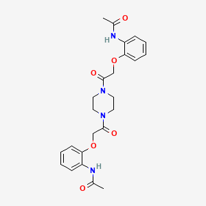 molecular formula C24H28N4O6 B15003018 N,N'-{piperazine-1,4-diylbis[(2-oxoethane-2,1-diyl)oxy-2,1-phenylene]}diacetamide 