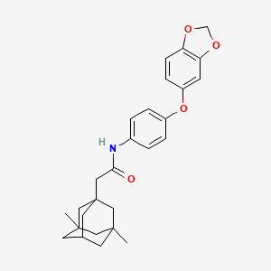 molecular formula C27H31NO4 B15003027 N-[4-(2H-1,3-Benzodioxol-5-yloxy)phenyl]-2-(3,5-dimethyladamantan-1-YL)acetamide 