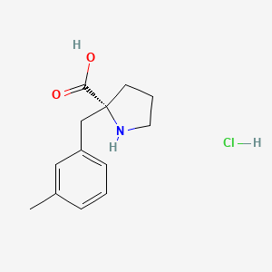 molecular formula C13H18ClNO2 B1500307 (R)-2-(3-Methylbenzyl)pyrrolidine-2-carboxylic acid hydrochloride CAS No. 1217840-70-4