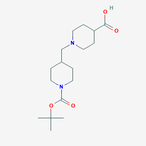 molecular formula C17H30N2O4 B1500309 1-((1-(tert-Butoxycarbonyl)piperidin-4-yl)methyl)piperidine-4-carboxylic acid CAS No. 914347-32-3