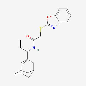 molecular formula C22H28N2O2S B15003090 Acetamide, N-(1-adamantan-1-ylpropyl)-2-(benzooxazol-2-ylsulfanyl)- 