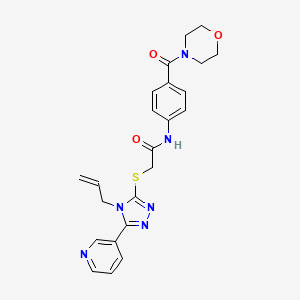 molecular formula C23H24N6O3S B15003093 N-[4-(morpholin-4-ylcarbonyl)phenyl]-2-{[4-(prop-2-en-1-yl)-5-(pyridin-3-yl)-4H-1,2,4-triazol-3-yl]sulfanyl}acetamide 