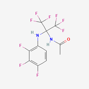 molecular formula C11H7F9N2O B15003210 N-{1,1,1,3,3,3-hexafluoro-2-[(2,3,4-trifluorophenyl)amino]propan-2-yl}acetamide 