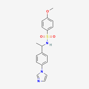 molecular formula C18H19N3O3S B15003376 Benzenesulfonamide, N-[1-[4-(1H-imidazol-1-yl)phenyl]ethyl]-4-methoxy- 