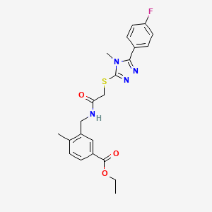 molecular formula C22H23FN4O3S B15003493 ethyl 3-{[({[5-(4-fluorophenyl)-4-methyl-4H-1,2,4-triazol-3-yl]sulfanyl}acetyl)amino]methyl}-4-methylbenzoate 