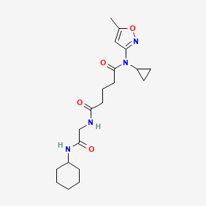 molecular formula C20H30N4O4 B1500352 N~5~-[2-(Cyclohexylamino)-2-oxoethyl]-N~1~-cyclopropyl-N~1~-(5-methyl-1,2-oxazol-3-yl)pentanediamide CAS No. 603945-82-0