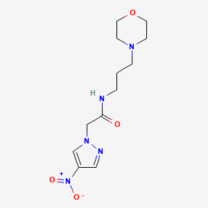 molecular formula C12H19N5O4 B15003565 N-[3-(morpholin-4-yl)propyl]-2-(4-nitro-1H-pyrazol-1-yl)acetamide 