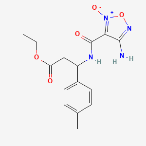 molecular formula C15H18N4O5 B15003597 Ethyl 3-{[(4-amino-2-oxido-1,2,5-oxadiazol-3-yl)carbonyl]amino}-3-(4-methylphenyl)propanoate 