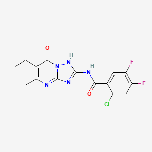 molecular formula C15H12ClF2N5O2 B15003607 2-chloro-N-(6-ethyl-7-hydroxy-5-methyl[1,2,4]triazolo[1,5-a]pyrimidin-2-yl)-4,5-difluorobenzamide CAS No. 924832-41-7