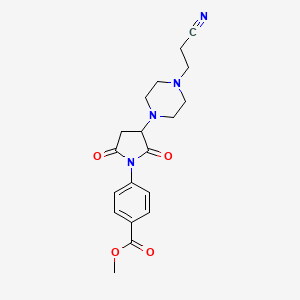 molecular formula C19H22N4O4 B15003631 Methyl 4-{3-[4-(2-cyanoethyl)piperazin-1-yl]-2,5-dioxopyrrolidin-1-yl}benzoate 