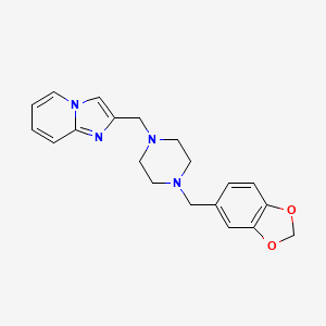 molecular formula C20H22N4O2 B15003669 2-{[4-(1,3-Benzodioxol-5-ylmethyl)piperazino]methyl}imidazo[1,2-a]pyridine 