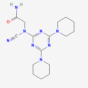 molecular formula C16H24N8O B15003760 N~2~-cyano-N~2~-(4,6-dipiperidin-1-yl-1,3,5-triazin-2-yl)glycinamide 