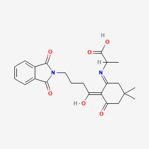 molecular formula C23H26N2O6 B15003798 2-({2-[4-(1,3-Dioxo-2,3-dihydro-1H-isoindol-2-YL)butanoyl]-5,5-dimethyl-3-oxocyclohex-1-EN-1-YL}amino)propanoic acid 