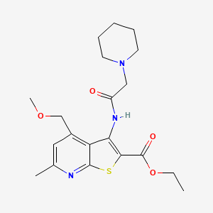 molecular formula C20H27N3O4S B15003834 Ethyl 4-(methoxymethyl)-6-methyl-3-[(piperidin-1-ylacetyl)amino]thieno[2,3-b]pyridine-2-carboxylate 