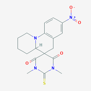 molecular formula C18H20N4O4S B15003841 1',3'-dimethyl-8-nitro-2'-thioxo-1,2,2',3,3',4,4a,6-octahydro-1'H-spiro[pyrido[1,2-a]quinoline-5,5'-pyrimidine]-4',6'-dione 