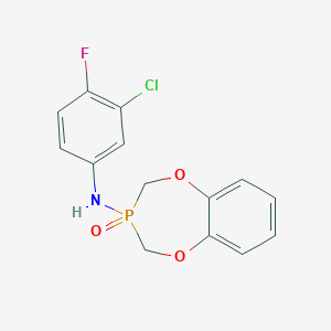 molecular formula C14H12ClFNO3P B15003910 N-(3-chloro-4-fluorophenyl)-3,4-dihydro-2H-1,5,3-benzodioxaphosphepin-3-amine 3-oxide 