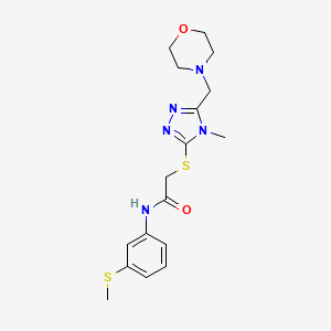molecular formula C17H23N5O2S2 B15003956 2-{[4-methyl-5-(morpholin-4-ylmethyl)-4H-1,2,4-triazol-3-yl]sulfanyl}-N-[3-(methylsulfanyl)phenyl]acetamide 