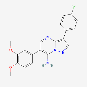 molecular formula C20H17ClN4O2 B15003964 3-(4-Chlorophenyl)-6-(3,4-dimethoxyphenyl)pyrazolo[1,5-a]pyrimidin-7-amine 