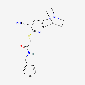 molecular formula C20H20N4OS B15004007 N-benzyl-2-[(7-cyano-3,4-dihydro-2H-1,4-ethano-1,5-naphthyridin-6-yl)sulfanyl]acetamide CAS No. 889949-79-5