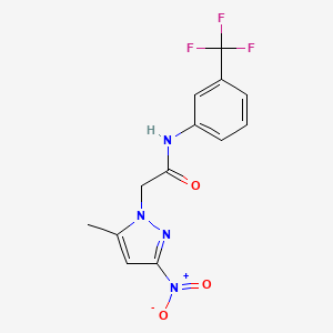 molecular formula C13H11F3N4O3 B15004056 2-(5-methyl-3-nitro-1H-pyrazol-1-yl)-N-[3-(trifluoromethyl)phenyl]acetamide 