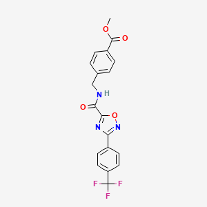 molecular formula C19H14F3N3O4 B15004060 Methyl 4-{[({3-[4-(trifluoromethyl)phenyl]-1,2,4-oxadiazol-5-yl}carbonyl)amino]methyl}benzoate 