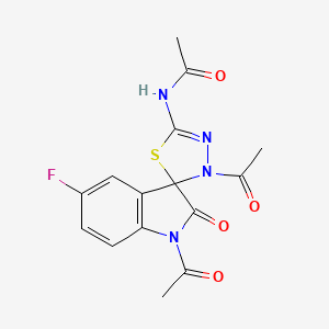 molecular formula C15H13FN4O4S B15004262 N-(1,3'-diacetyl-5-fluoro-2-oxo-1,2-dihydro-3'H-spiro[indole-3,2'-[1,3,4]thiadiazol]-5'-yl)acetamide 