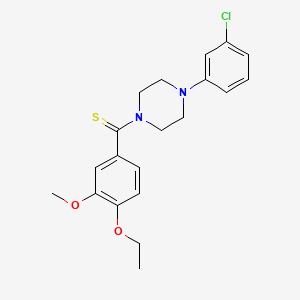 molecular formula C20H23ClN2O2S B15004301 [4-(3-Chlorophenyl)piperazin-1-yl](4-ethoxy-3-methoxyphenyl)methanethione 
