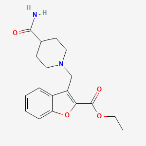 molecular formula C18H22N2O4 B15004334 Ethyl 3-[(4-carbamoylpiperidin-1-yl)methyl]-1-benzofuran-2-carboxylate 