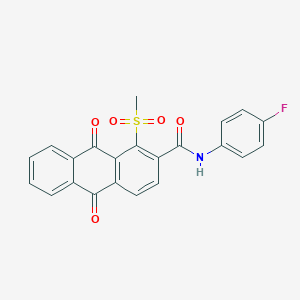 molecular formula C22H14FNO5S B15004473 N-(4-fluorophenyl)-1-(methylsulfonyl)-9,10-dioxo-9,10-dihydroanthracene-2-carboxamide 