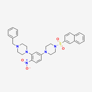 molecular formula C31H33N5O4S B15004503 1-Benzyl-4-{5-[4-(naphthalen-2-ylsulfonyl)piperazin-1-yl]-2-nitrophenyl}piperazine 