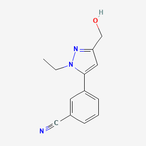 molecular formula C13H13N3O B1500453 3-[1-Ethyl-3-(hydroxymethyl)-1H-pyrazol-5-yl]benzonitrile 