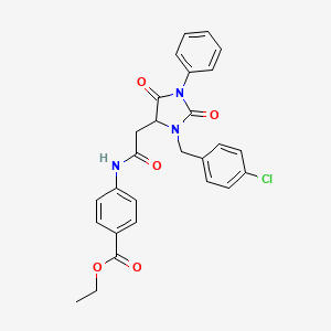 molecular formula C27H24ClN3O5 B15004547 Ethyl 4-({[3-(4-chlorobenzyl)-2,5-dioxo-1-phenylimidazolidin-4-yl]acetyl}amino)benzoate 