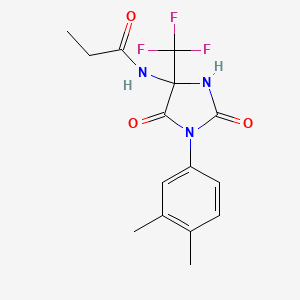 molecular formula C15H16F3N3O3 B15004581 N-[1-(3,4-dimethylphenyl)-2,5-dioxo-4-(trifluoromethyl)imidazolidin-4-yl]propanamide 