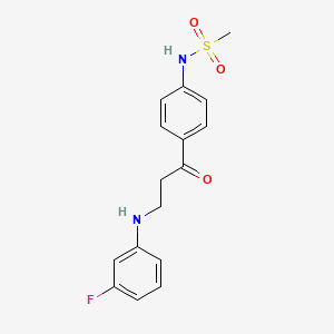 molecular formula C16H17FN2O3S B15004586 N-{4-[N-(3-fluorophenyl)-beta-alanyl]phenyl}methanesulfonamide 