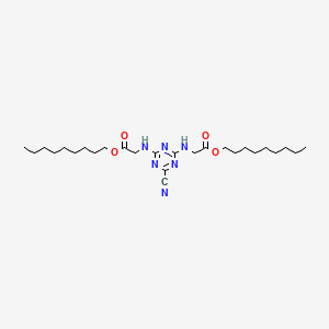 molecular formula C26H44N6O4 B15004642 Nonyl 2-[(4-cyano-6-{[2-(nonyloxy)-2-oxoethyl]amino}-1,3,5-triazin-2-yl)amino]acetate 