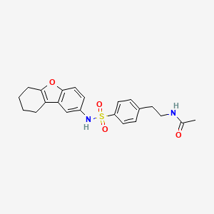 molecular formula C22H24N2O4S B15004679 N-{2-[4-(6,7,8,9-tetrahydrodibenzo[b,d]furan-2-ylsulfamoyl)phenyl]ethyl}acetamide 