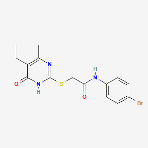 molecular formula C15H16BrN3O2S B15004898 N-(4-bromophenyl)-2-[(5-ethyl-4-methyl-6-oxo-1,6-dihydropyrimidin-2-yl)sulfanyl]acetamide 