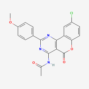 molecular formula C20H14ClN3O4 B15005066 N-[9-chloro-2-(4-methoxyphenyl)-5-oxo-5H-chromeno[4,3-d]pyrimidin-4-yl]acetamide 