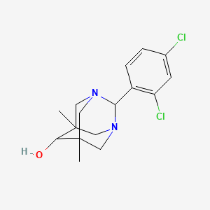 molecular formula C16H20Cl2N2O B15005277 2-(2,4-Dichlorophenyl)-5,7-dimethyl-1,3-diazatricyclo[3.3.1.1~3,7~]decan-6-ol 