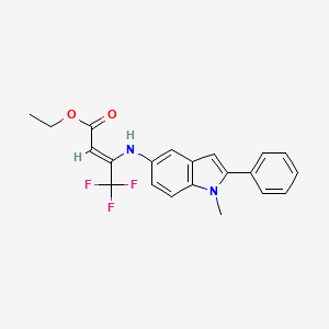 molecular formula C21H19F3N2O2 B15005355 ethyl (2Z)-4,4,4-trifluoro-3-[(1-methyl-2-phenyl-1H-indol-5-yl)amino]but-2-enoate 