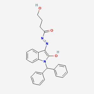 molecular formula C25H23N3O3 B15006112 N'-[(3Z)-1-(diphenylmethyl)-2-oxo-1,2-dihydro-3H-indol-3-ylidene]-4-hydroxybutanehydrazide 