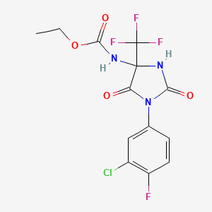 molecular formula C13H10ClF4N3O4 B15006117 ethyl N-[1-(3-chloro-4-fluorophenyl)-2,5-dioxo-4-(trifluoromethyl)imidazolidin-4-yl]carbamate 