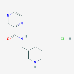 molecular formula C11H17ClN4O B1500675 N-(Piperidin-3-ylmethyl)pyrazine-2-carboxamide hydrochloride CAS No. 1185311-94-7