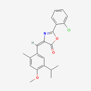 molecular formula C21H20ClNO3 B15007058 (4E)-2-(2-chlorophenyl)-4-[4-methoxy-2-methyl-5-(propan-2-yl)benzylidene]-1,3-oxazol-5(4H)-one 
