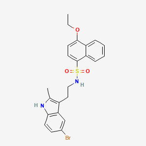 molecular formula C23H23BrN2O3S B15007213 N-[2-(5-bromo-2-methyl-1H-indol-3-yl)ethyl]-4-ethoxynaphthalene-1-sulfonamide 