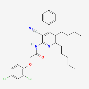 molecular formula C29H31Cl2N3O2 B15008002 N-(5-butyl-3-cyano-6-pentyl-4-phenylpyridin-2-yl)-2-(2,4-dichlorophenoxy)acetamide 