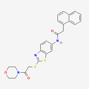 molecular formula C25H23N3O3S2 B15008661 N-(2-{[2-(morpholin-4-yl)-2-oxoethyl]sulfanyl}-1,3-benzothiazol-6-yl)-2-(naphthalen-1-yl)acetamide 