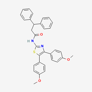 molecular formula C32H28N2O3S B15009281 N-[4,5-bis(4-methoxyphenyl)-1,3-thiazol-2-yl]-3,3-diphenylpropanamide 